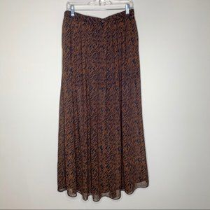 Bar III Printed Maxi Sheer Skirt Black Brown XL